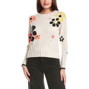 Wispr Womens Blossom Silk-Blend Sweater, Beige